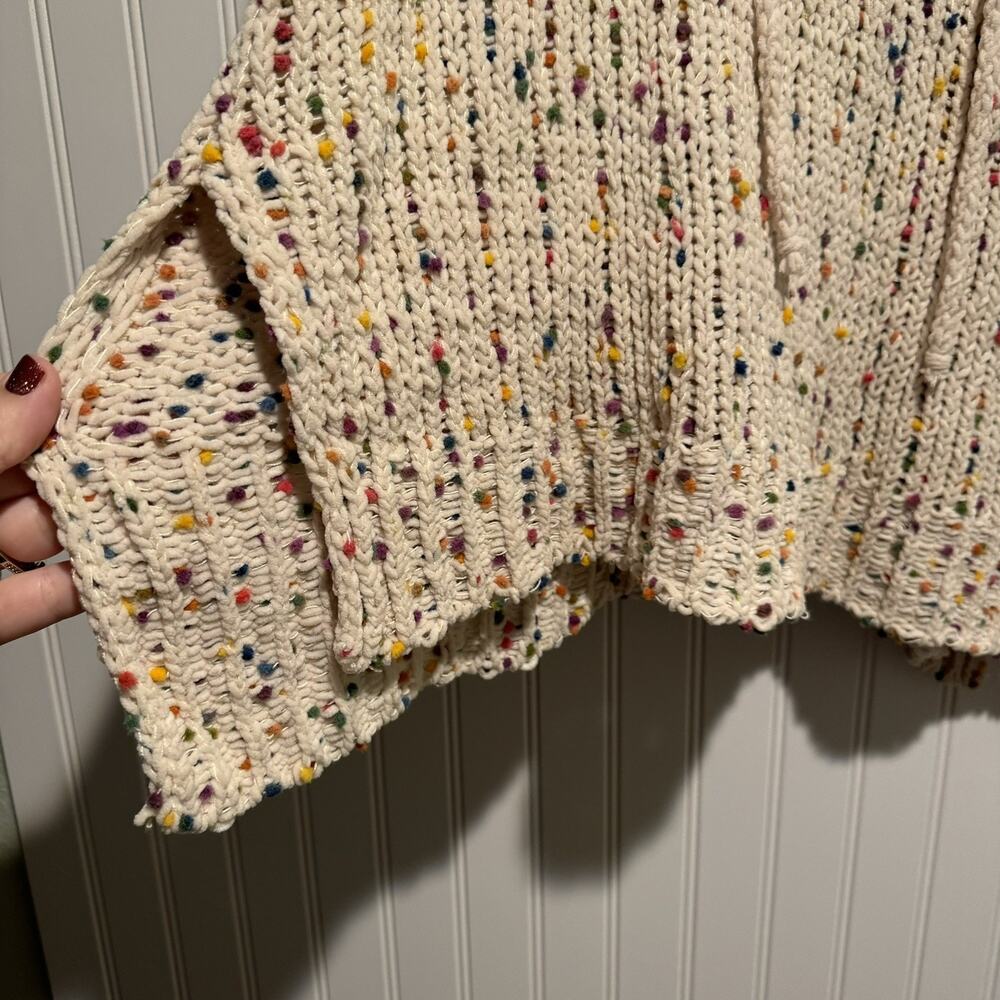 POL Cream Rainbow Confetti Hooded Sweater Size Small - Picture 3 of 6